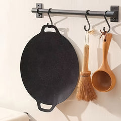 Round Cast Iron Grill Pan for Outdoor Camping and BBQ
