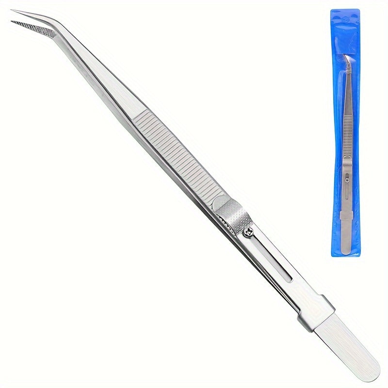 Stainless Steel Industrial Tweezers w/ Locking Function