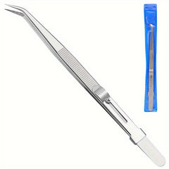 Stainless Steel Industrial Tweezers w/ Locking Function