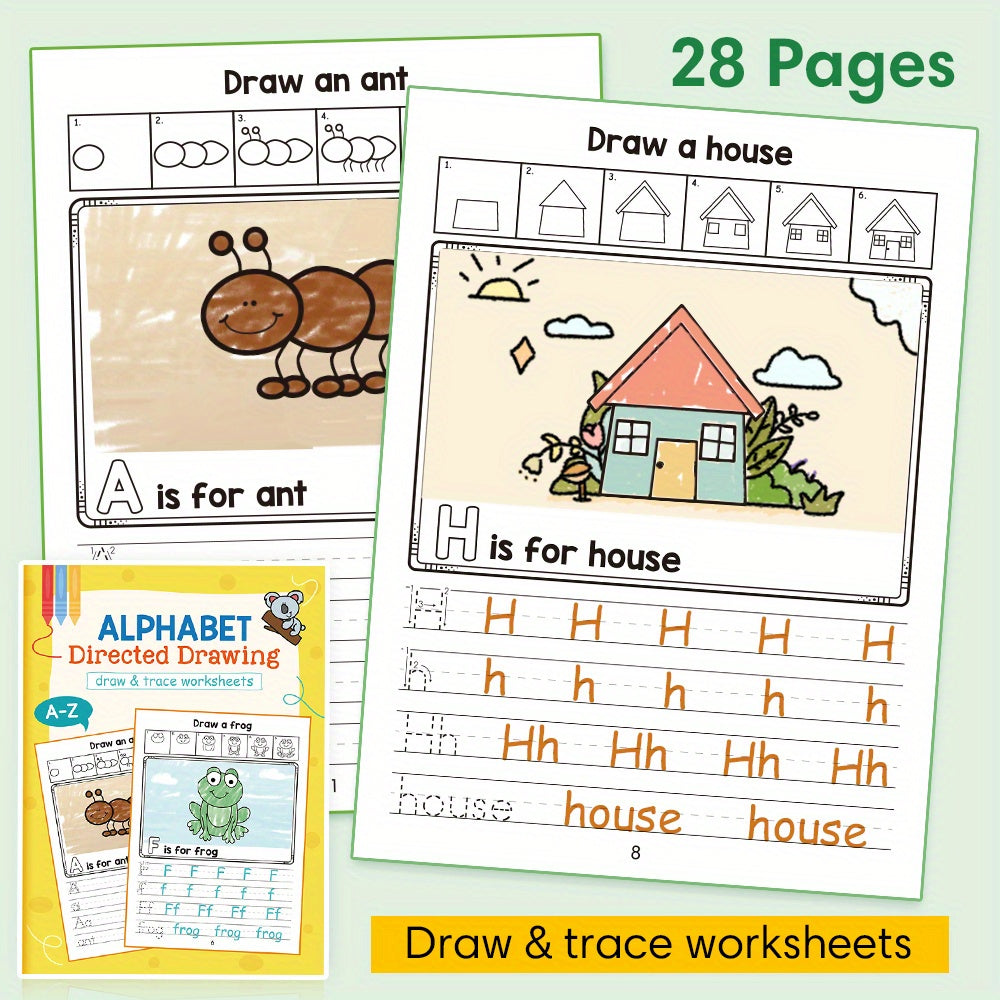 LACHILLY Alphabet Workbook Tracing Sheets Ages 4-8 Preschool & Kindergarten