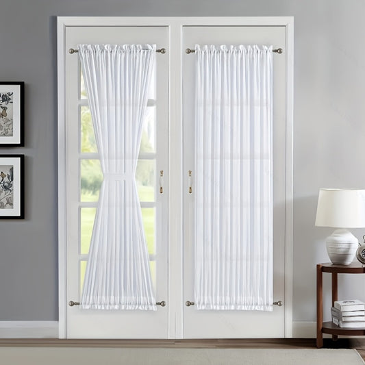 French Door Curtain Semi Transparent Gauze Binding Rope