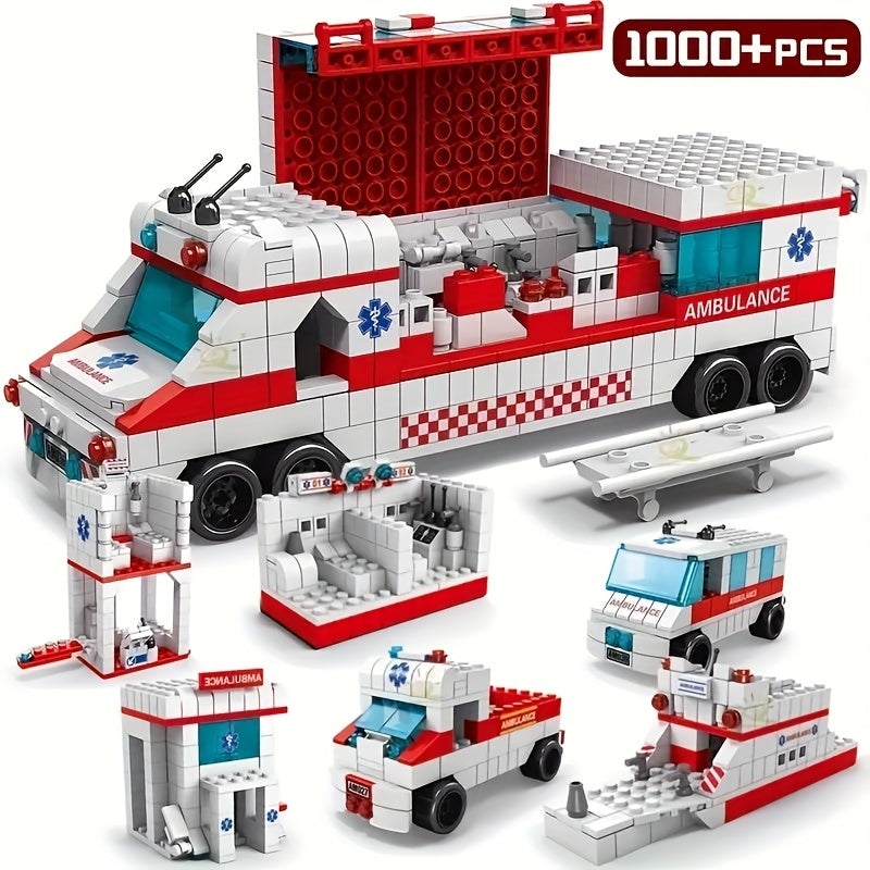 1000Pcs Ambulance Car Building Blocks Model Toy