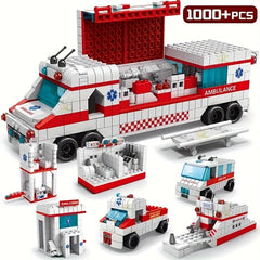1000Pcs Ambulance Car Building Blocks Model Toy