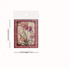 50pcs pack Memory Flower Zone Series Retro Decorative Diary Collage