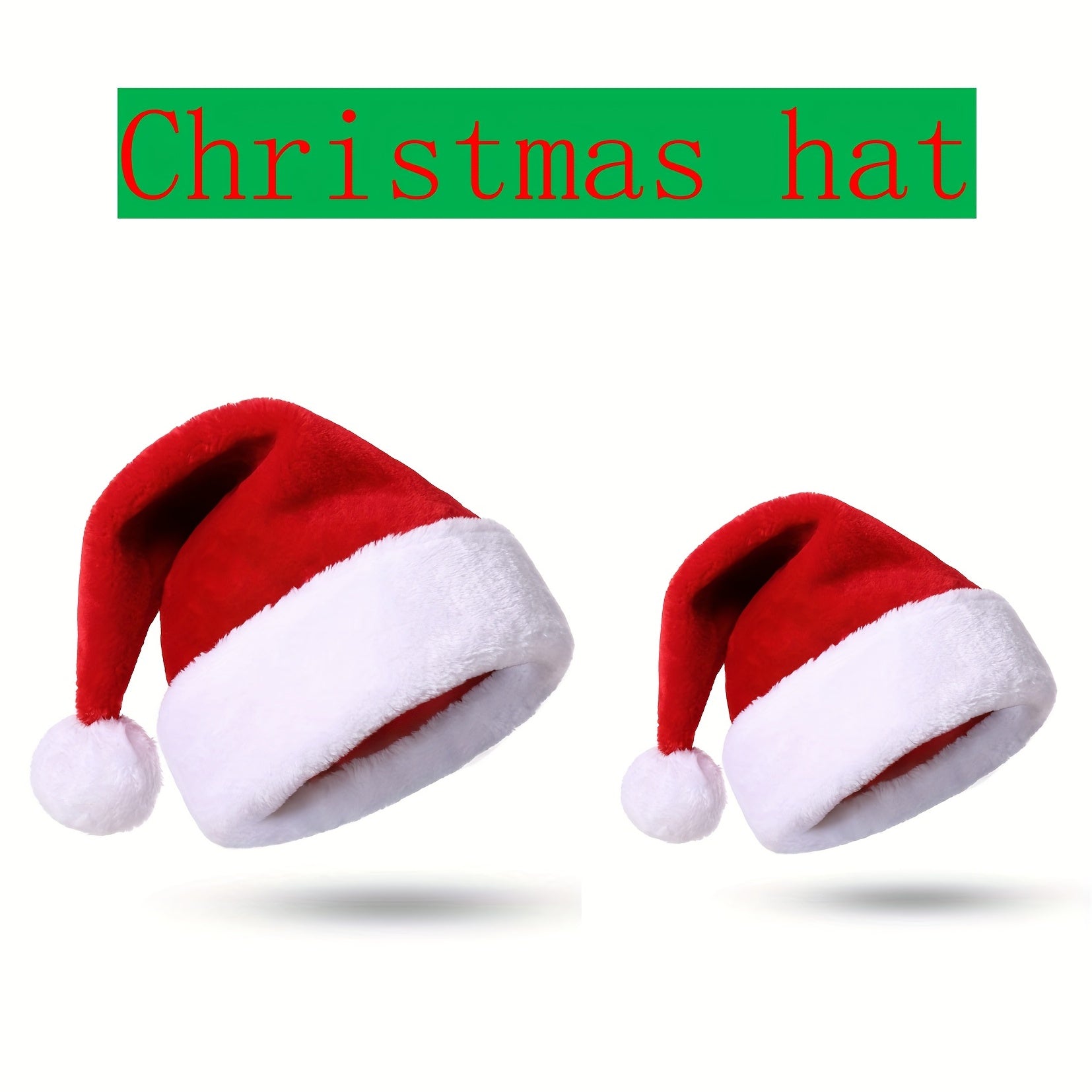 Plush Christmas Hat for Adults and Kids
