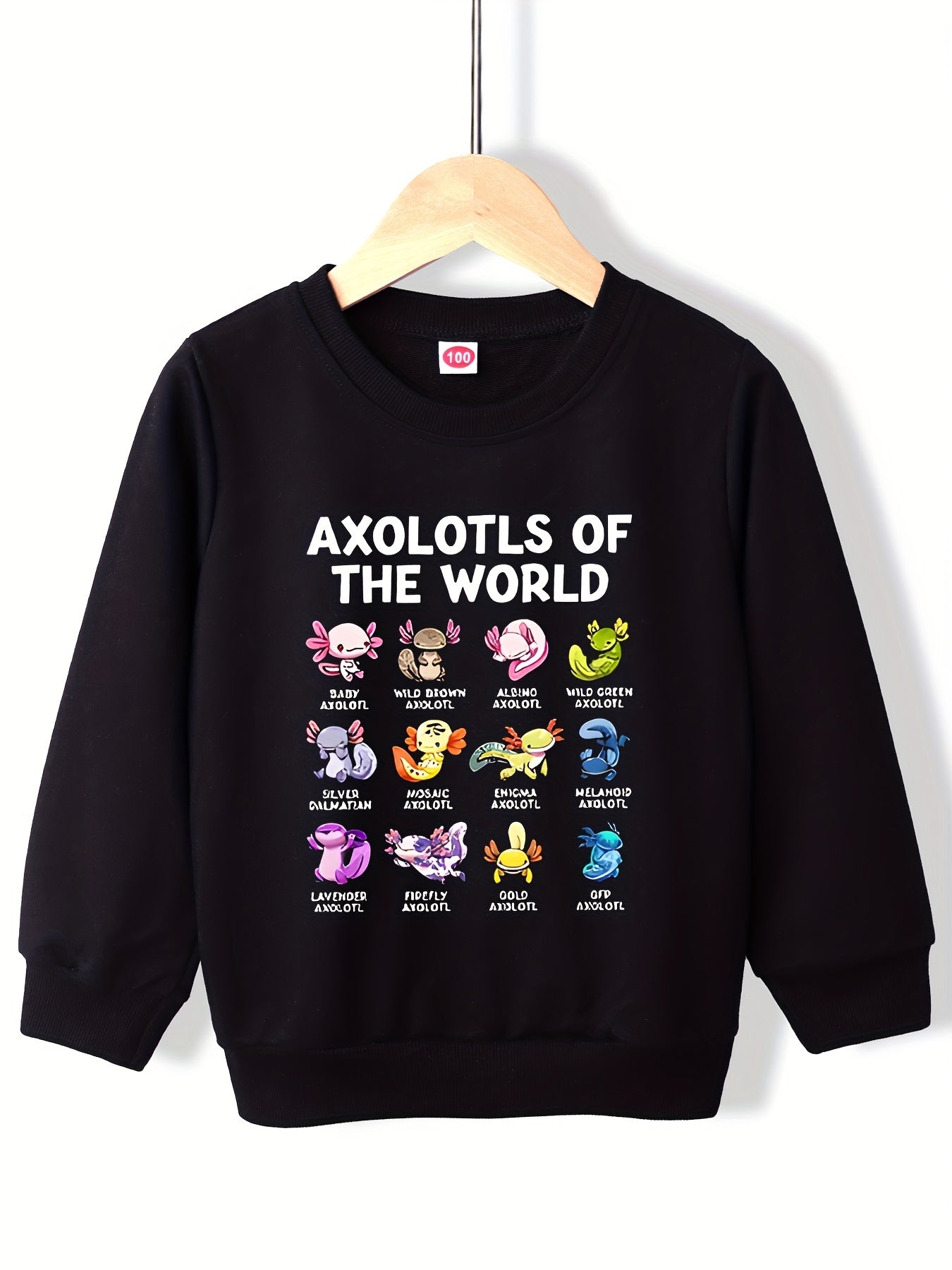 Girls' Axolotls Print Casual Sweatshirt Top