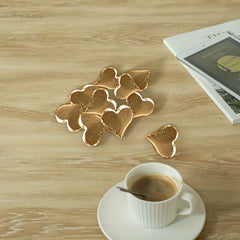 50pcs Golden 3D Heart Shaped Confetti Wedding Birthday Decoration