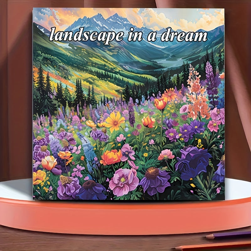 Dream Landscape Coloring Book 20 Pages Creative Relaxation Fun Winter Gift