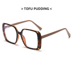 Women's Large Frame Leopard Glasses Clear Lens Glasses