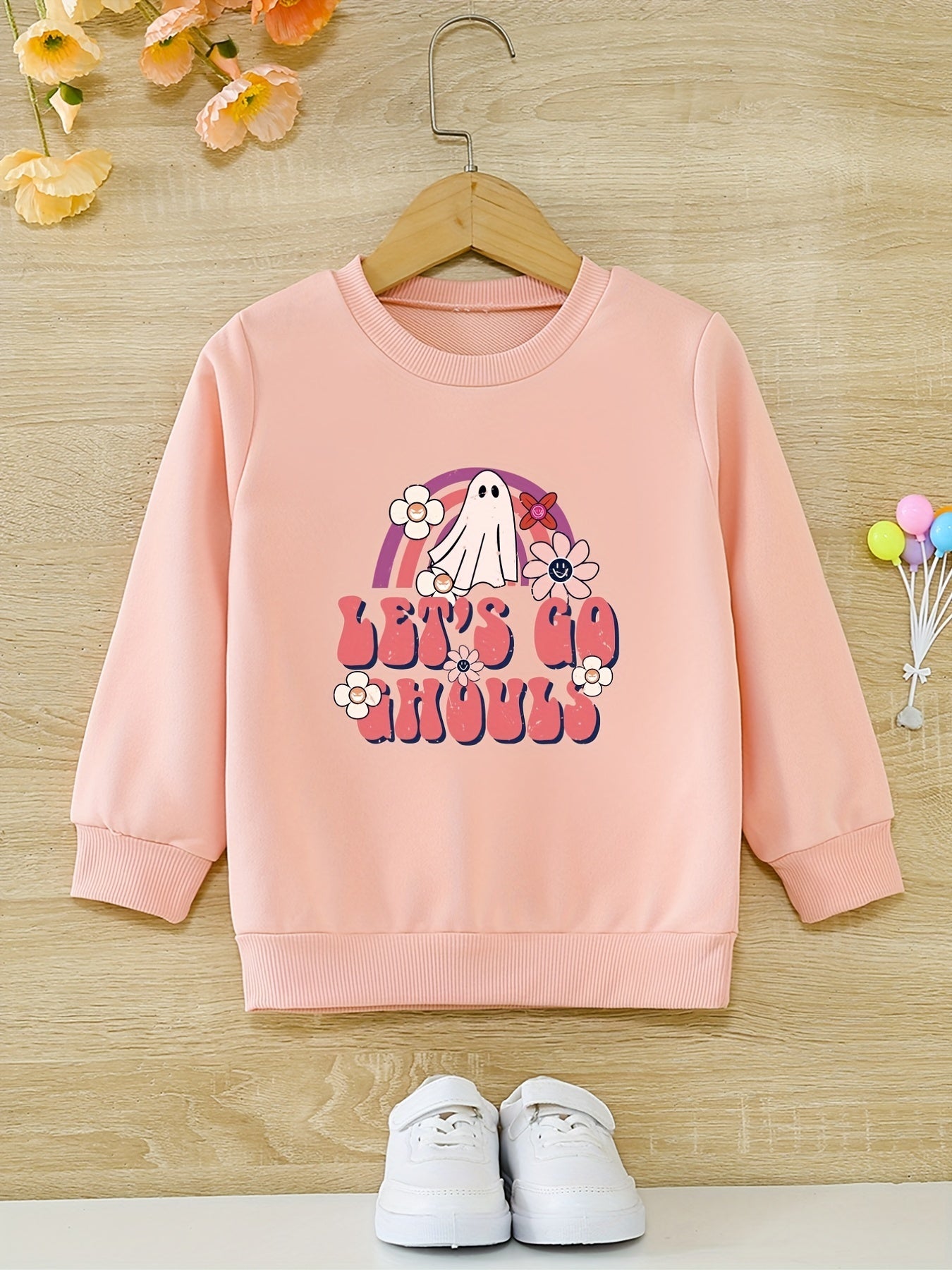Floral Ghost 'Let's Go Chouls' Girls Sweatshirt