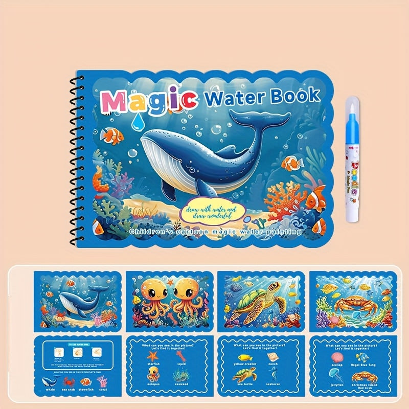 Reusable Water Coloring Books for Adults - Marine Life Designs