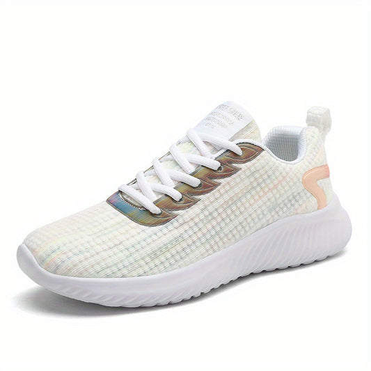 Breathable Mesh Women's Running Shoes, Lace Up, Lightweight