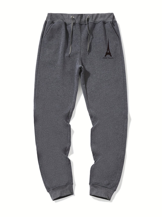 Eiffel Tower Drawstring Sweatpants Men's Jogger Pants