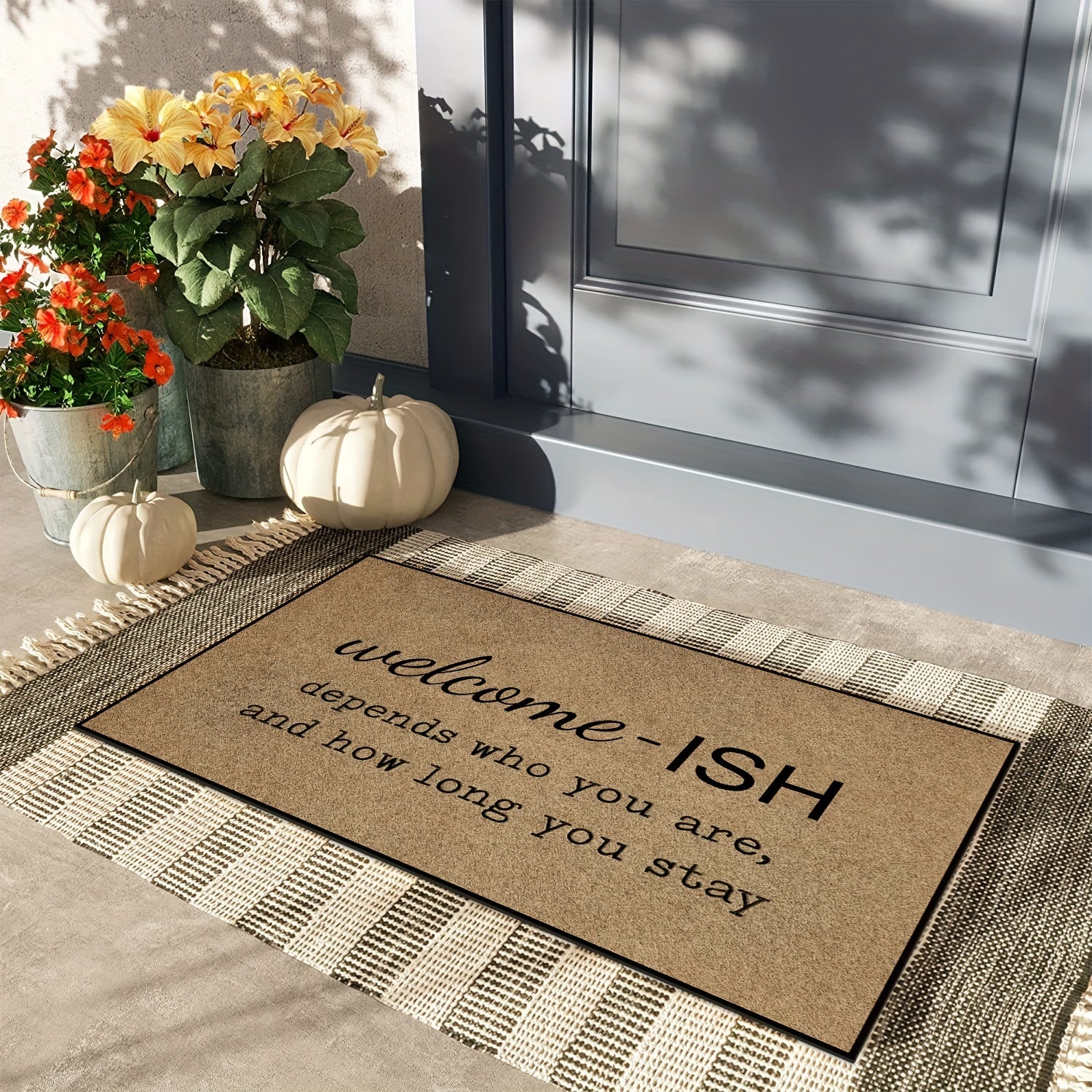 Cobblestone Welcome Home Entrance Door Mat Non Slip Kitchen Hallway Area Rug