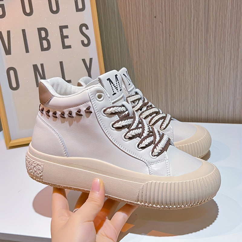 Women's Thick Bottom Top Skate Shoes Comfortable Lace Up Sport Shoes