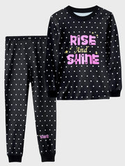 Girls Butterfly Print Pajama Set