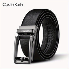 Men's Leather Casual Belt w/Automatic Buckle - Gift for Him