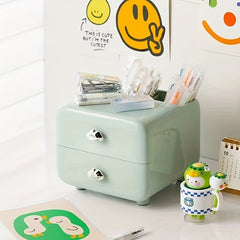 Cream Style Drawer Pen Holder Office Desk Organization Storage Box