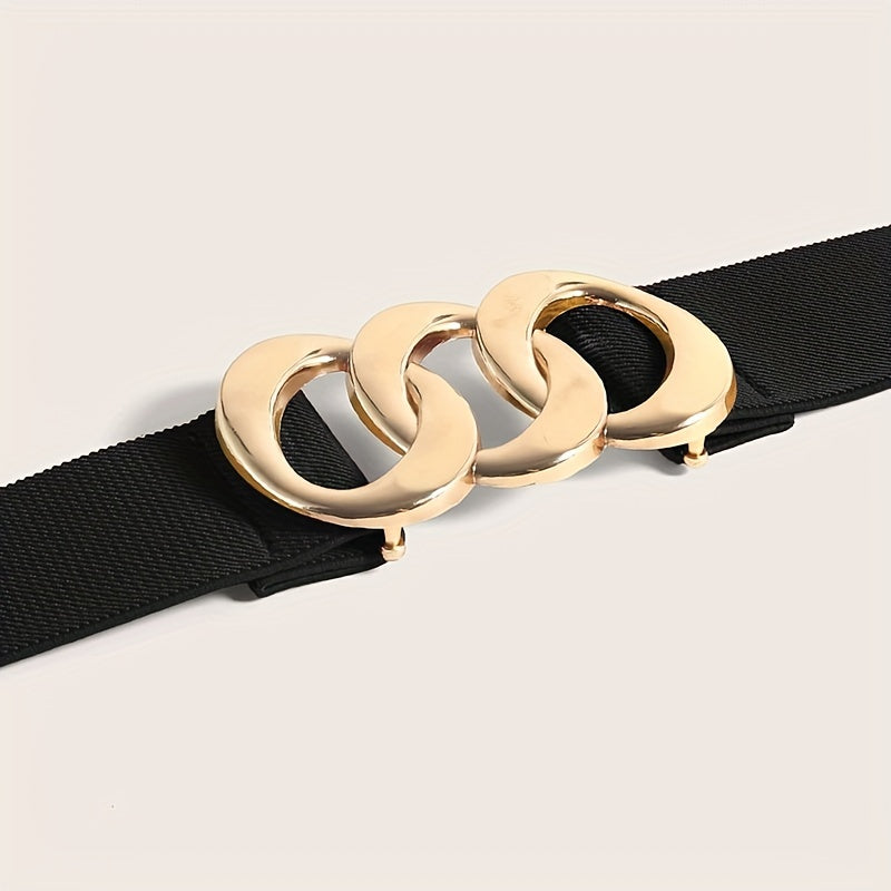 Triple Linked Ring Wide Belt for Women