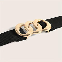 Triple Linked Ring Wide Belt for Women