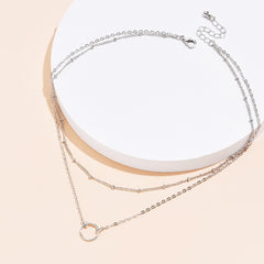Dainty Chain Necklace for Women - Hollow Round Adjustable Neck Chain