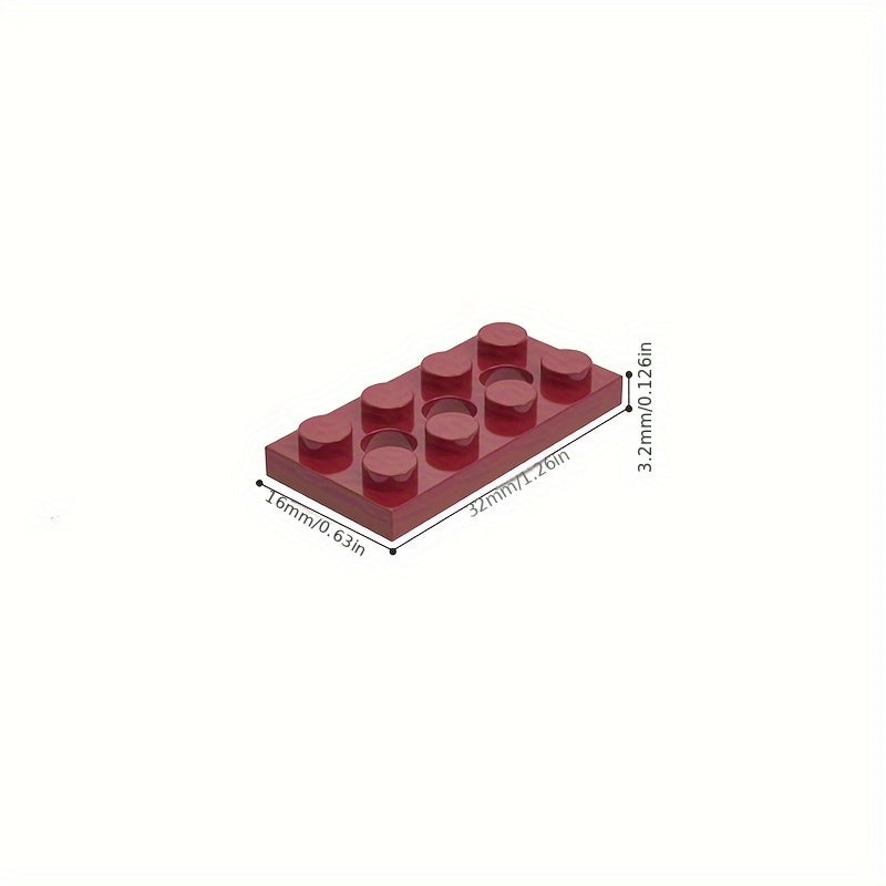 20pcs Low Brick 3709 2X4 w/ 3 Hole Plate Assembly Parts for Kids