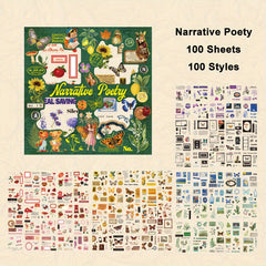 100 Vintage Stickers for Scrapbooking & Journaling