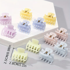 12pcs Small Hair Claw Clip Candy Hair Clip Style Nonslip Shark Clip