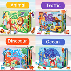 Busy Book Toy with Reusable Stickers - Learning Toy for Ages 3