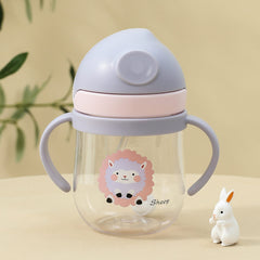 Cute Animal Printed Baby Bottle with Straw Cover
