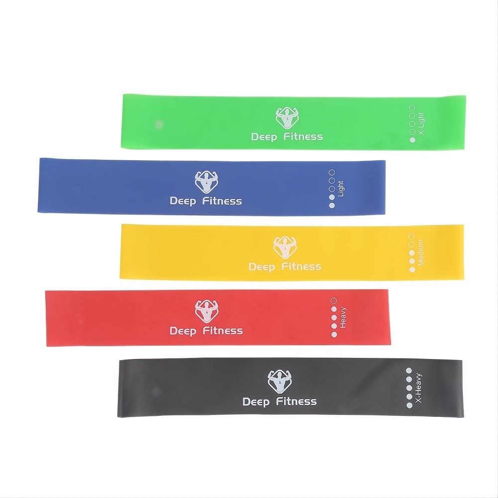 5 Pack Fitness Resistance Bands for Strength & Stamina - Looped Bands