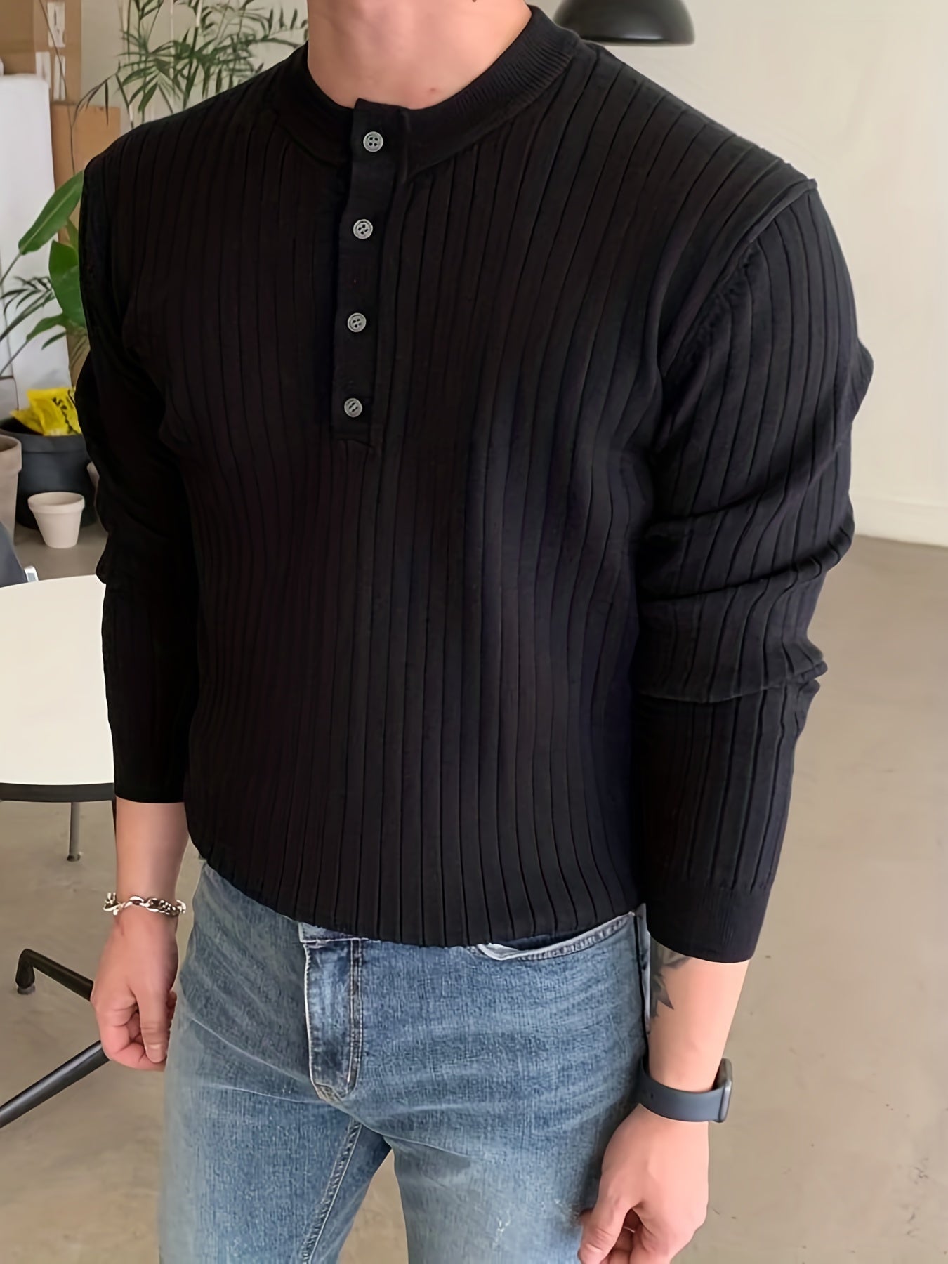 Men's Cable Knit Sweater Warm Pullover Fall Winter