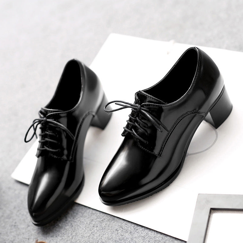 Women's Mid Heel Lace Up Office Court Pumps