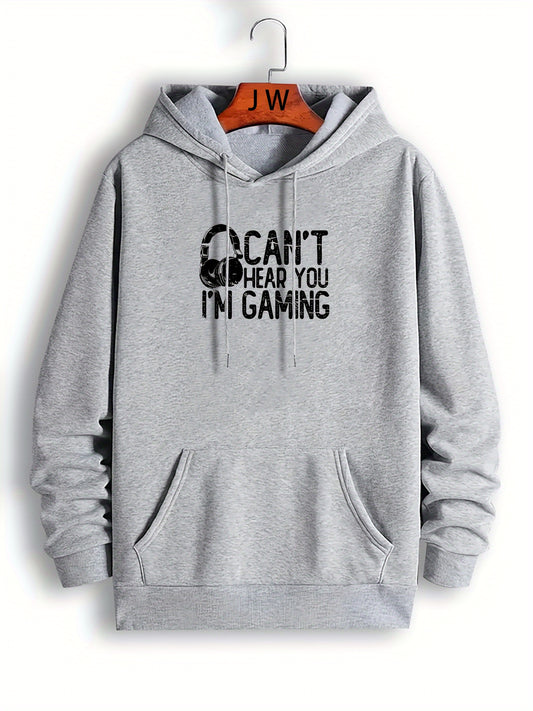 "Can't Hear You I'm Gaming" Print Hoodies For Men