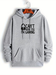"Can't Hear You I'm Gaming" Print Hoodies For Men