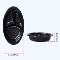 Disposable Round Dinner Plate Party Plastic Three-grid Fruit Dessert Dish
