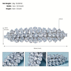 Rhinestone Hair Clip French Barrette Head Jewelry