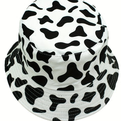 Cow Pattern Print Sunshade Bucket Hat for Men Women