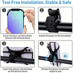 Stroller Cell Phone Holder 360 Rotation Silicone Handlebar Case