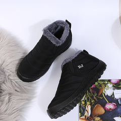 Plush Inner Thermal Snow Boots Non Slip Round Toe Pull On Ankle Boots