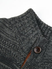 Men's Quarter Zip Polo Collar Knit Pullover Sweater