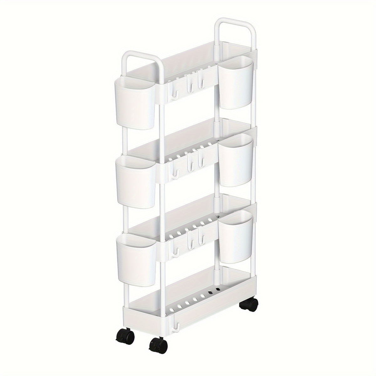 Kitchen Storage Slim Rack Small Cart Movable Living Room Plastic Storage Rack