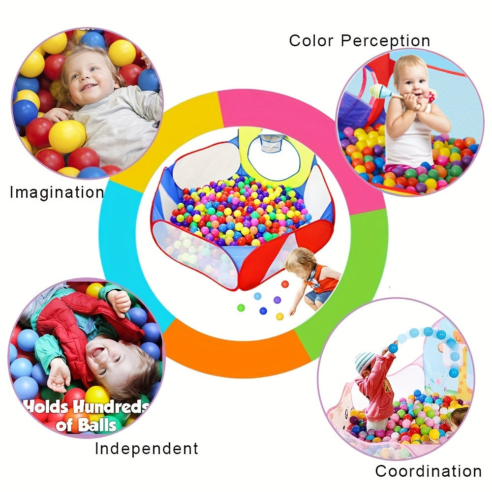 Large Kids Ball Pit Tent with Basketball Hoop & Storage Bag