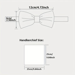 Polyester Formal Men's Bow Tie Handkerchief Set