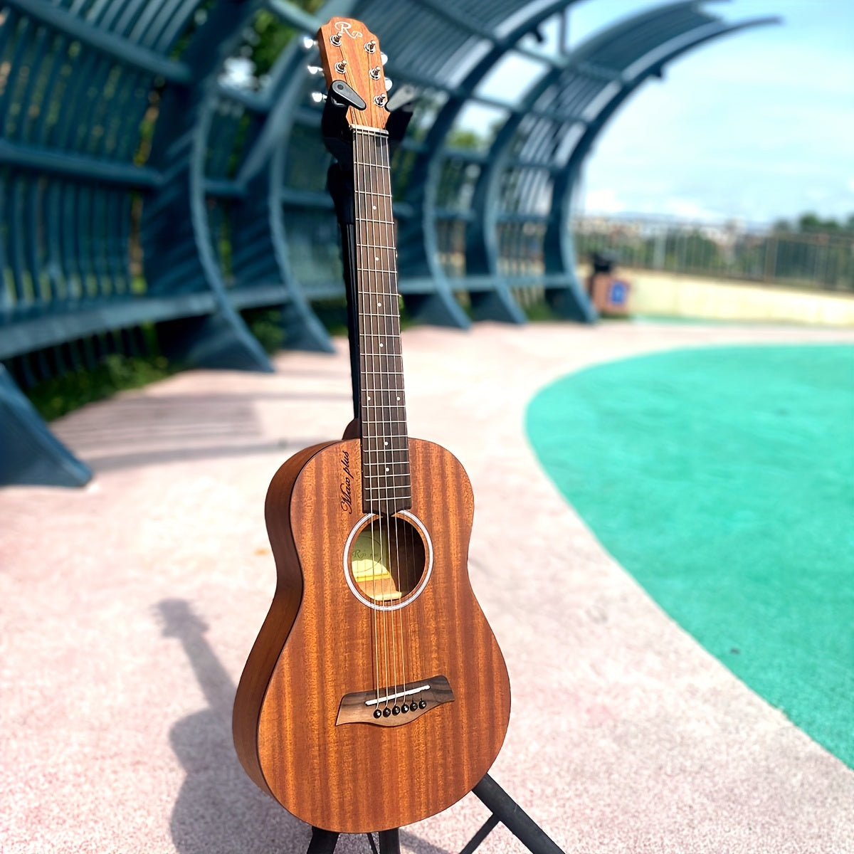 RP TG100MAX PLUS VI Solid Mahogany Small Body Acoustic Travel Guitar Natural