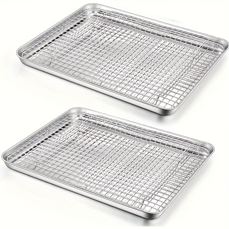 Stainless Steel Baking Pan Set with Cooling Rack