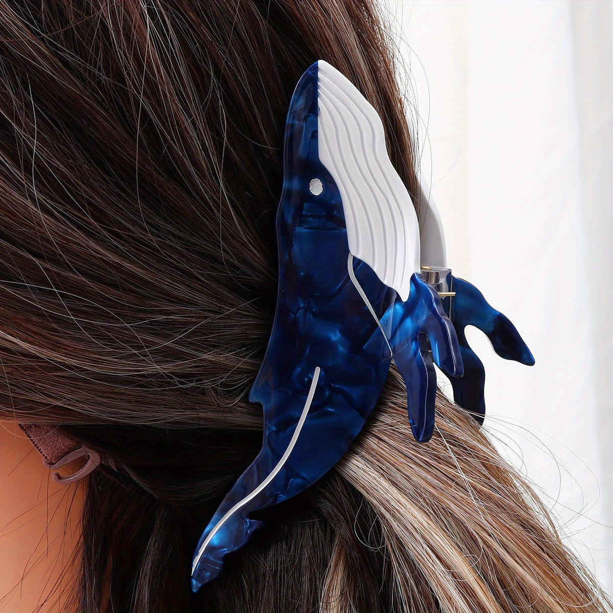 Whale Shaped Hair Clip Ocean Series Acetate Jaw Clip for Women Girls