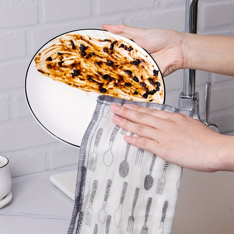 10pcs Cotton Gauze Dish Cloth Absorbent Towel Kitchen Cleaning Pad