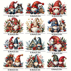12pcs Santa Dwarf Waterproof Stickers for Mugs Glassware Laptop