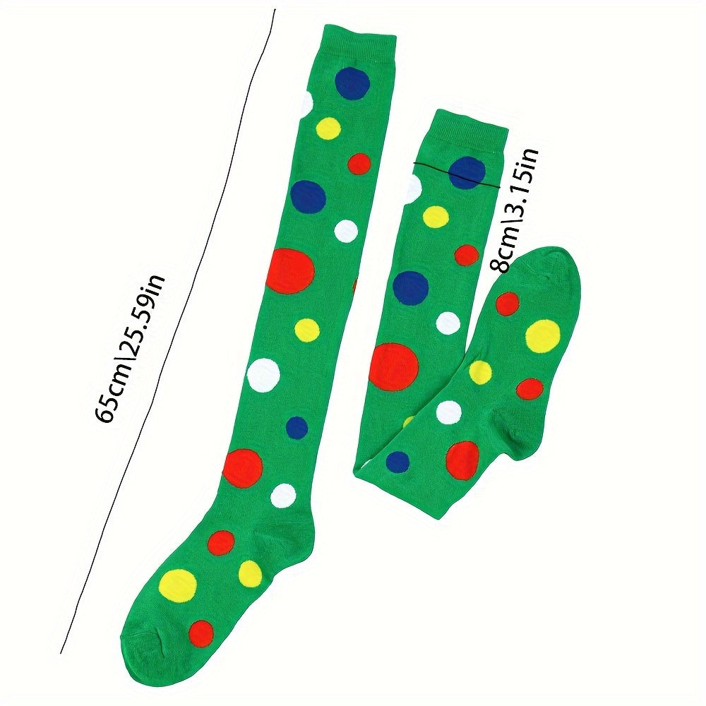Men's Over The Knee High Polka Dot Socks